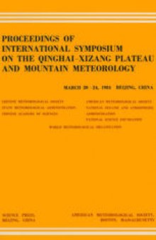 Proceedings of International Symposium on the Qinghai-Xizang Plateau and Mountain Meteorology