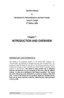 Introduction to Thermodynamics and Heat Transfer: Solutions Manual