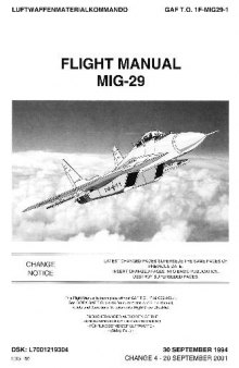 GAF T.O. 1F-MIG29-1. Flight manual MIG-29. Change 4. 1994-2001