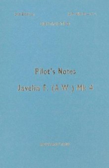 Javelin F(AW) Mk 4 Pilot's Notes.A.P.4491D-P.N