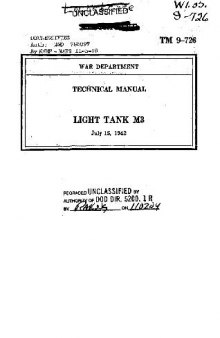 TM 9-726. Technical manual. Light tank M3