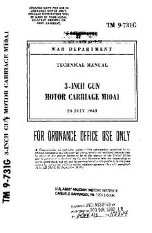 TM 9-731G. Technical manual. 3-inch gun motor carriage M10A1