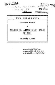 TM 9-741. Technical manual. Medium armored car T17E1