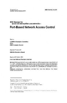 Ieee Std 802.1X-2001 Port-Based Network Access Control