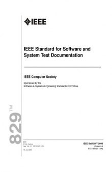IEEE Std 829-2008 IEEE Standard for Software and System Test Documentation
