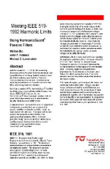 Meeting Ieee 519-1992 Harmonic Limits