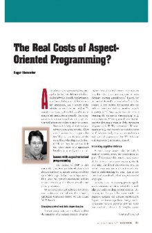 The Real Costs Of Aspect-Oriented Programming Article, Quality Time, Ieee Software