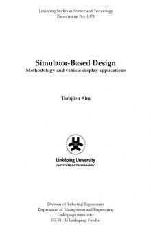 Simulator-based design : methodology and vehicle display application