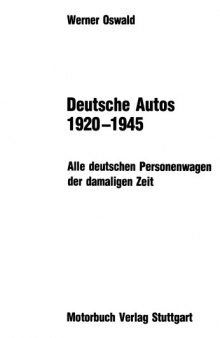 Deutsche Autos 1920-1945