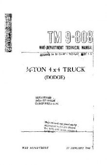 TM 9-808. 3 4-ton 4x4 truck (Dodge)