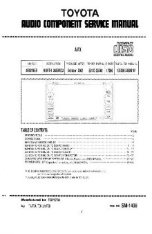 Toyota 4Runner 2002 Audio Component Service Manual