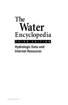 Encyclopedia of Water Technology