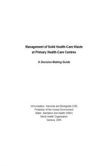 Management of Solid Health-care Waste at Primary Health Care Centres: A Decision-making Guide