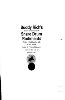 Buddy Rich s Modern Interpretation of Snare Drum Rudiments