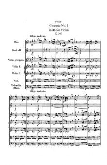 Concerto No.1 in B-Dur KV.207-Partitura completa