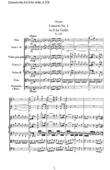 Concerto No.4 in D-Dur KV.218-Partitura completa