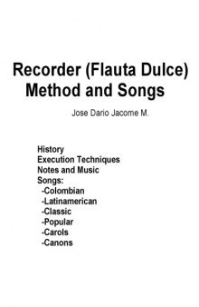 Flauta Dulce - Recorder - Classic and South American Songs
