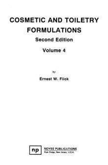 Cosmetic and Toiletry Formulations  [Vol 4]