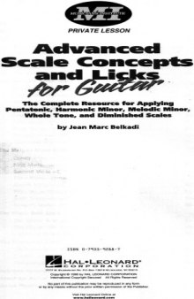 Advanced Scale Concepts For Guitar