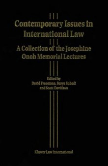 Contemporary Issues in International Law:A Collection of the Josephine Onoh Memorial Lectures