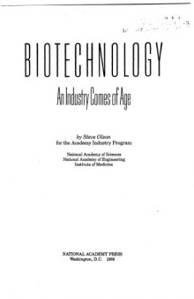 Biotechnology: An Industry Comes of Age