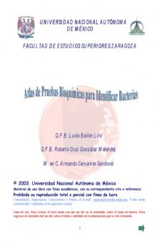 Atlas de pruebas bioquimicas para identificar bacterias  Spanish
