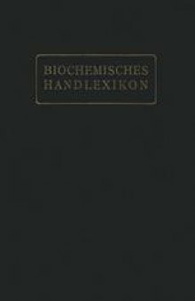 Biochemisches Handlexikon: XIII. Band (6. Erganzungsband)