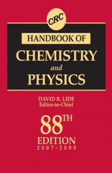 CRC Handbook of Chemistry and Physics, 88th Edition