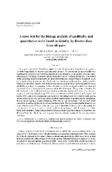 A score test for the linkage analysis of qualitative and quantitative traits based on identity [...]