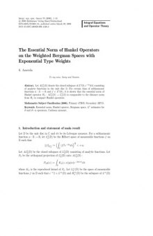 Integral Equations and Operator Theory - Volume 55