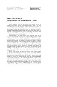 Integral Equations and Operator Theory - Volume 47