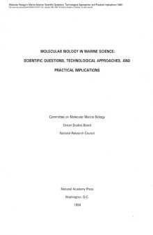 Molecular Biology In Marine Science