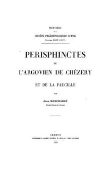 Perisphinctes de l’Argovien de Chézery et de la Faucille