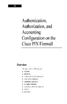 Authentication Authorization and Accounting Configuration on the Cisco PIX Firewall