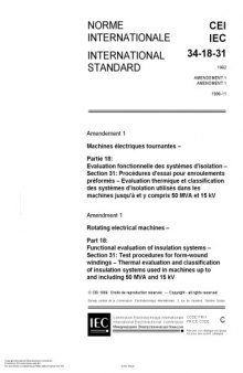 Cei 60034 18 31 Rotating Electrical Machines - Functional Evaluation Of Insulation Systems - Test Procedures For Form-Wound Windings