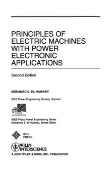 Principles of electric machines with power electronic applications