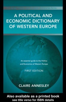 A Political and Economic Dictionary of Western Europe (Political and Economic Dictionaries)