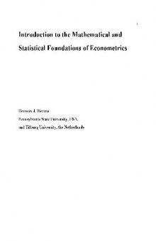 Intro to the Math. and Stat. Foundations of Econometrics
