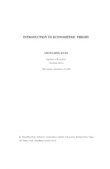 Introduction to econometric theory