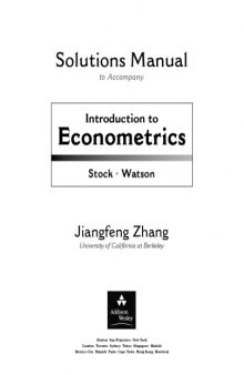Introduction to Econometrics: Students Solutions Manual