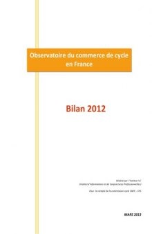 Observatoire du commerce de cycle  en France - Bilan 2012