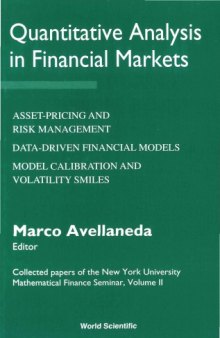 Quantitative analysis in financial markets : collected papers of the New York University Mathematical Finance Seminar