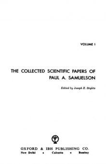 The Collected Scientific Papers of Paul A. Samuelson, Volume I