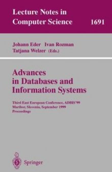 Advances in Databases and Information Systems: Third East European Conference, ADBIS’99 Maribor, Slovenia, September 13–16, 1999 Proceedings