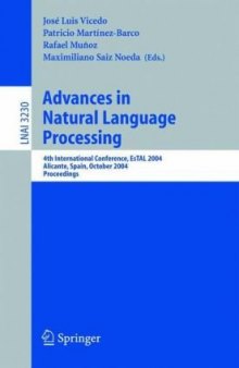 Advances in natural language processing: 4th international conference, EsTAL 2004, Alicante, Spain, October 20-22, 2004: proceedings