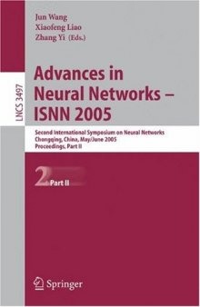 Advances in Neural Networks – ISNN 2005: Second International Symposium on Neural Networks, Chongqing, China, May 30 - June 1, 2005, Proceedings, Part II
