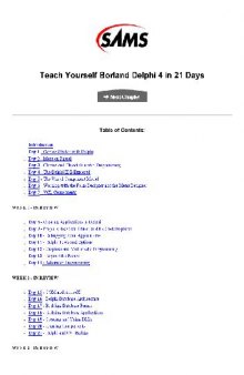 Sams Teach Yourself Borland Delphi 4 in 21 Days