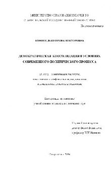 Демократическая консолидация в условиях современного политического процесса(Диссертация)