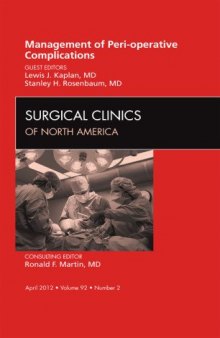 Management of Peri-operative Complications, An Issue of Surgical Clinics, 1e