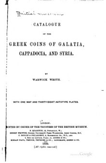 Catalogue of the Greek Coins in the British Museum